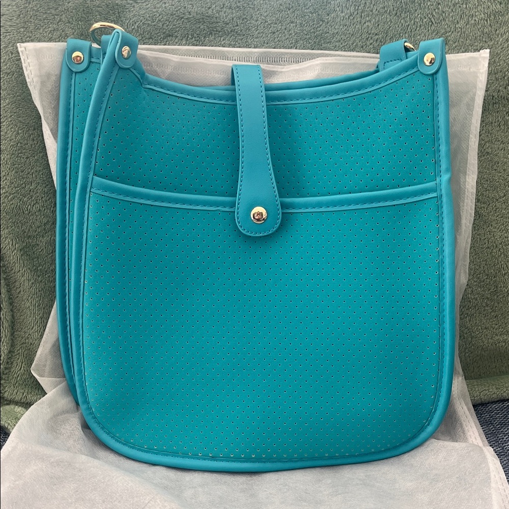 Teal Perforated Women's Bag
